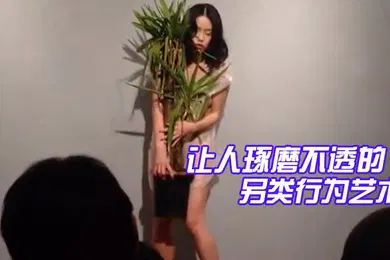 【自拍偷拍】精品让人琢磨不透的另类行为艺术美女抱着一盆花穿着透明衣服全场人鸦雀无声静静看着她表演