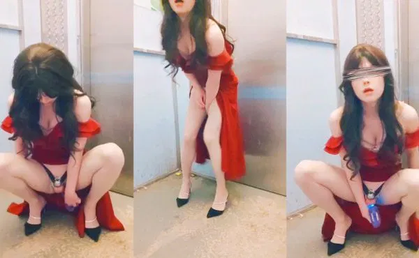 【自拍偷拍】电梯里的贞操锁流出的神秘汁液_yuanladyboy (1)