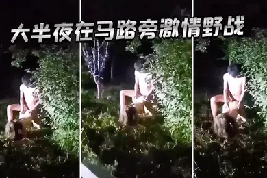 【自拍偷拍】大半夜在马路旁激情野战