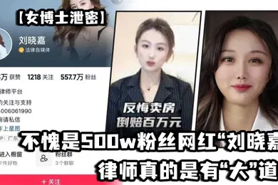 【主播网红】不愧是500w粉丝网红刘晓嘉律师真的是有大道理的流量算是让她玩明白了